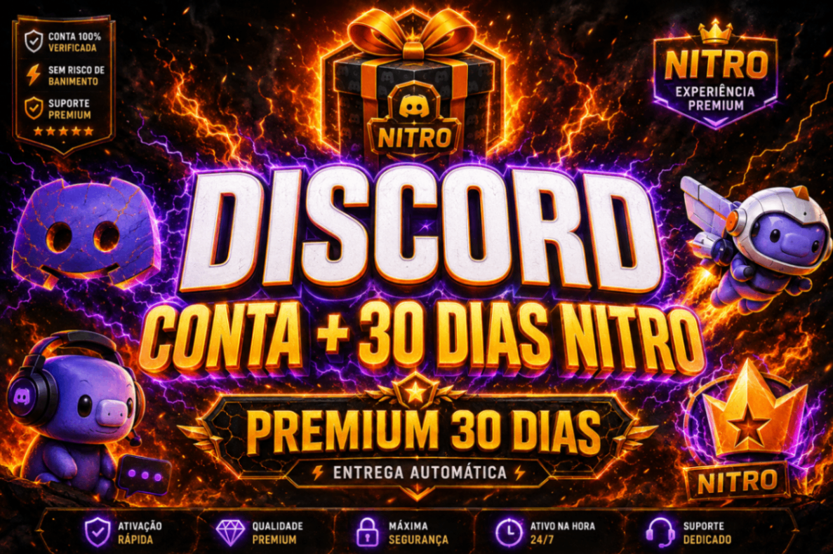 Conta Discord com 30 Dias Nitro — Acesso Premium Completo Entrega Instantânea