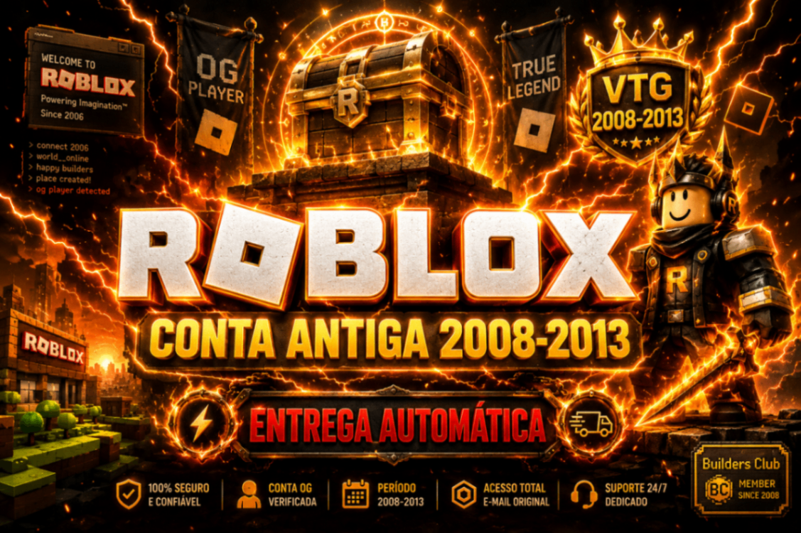 Conta Roblox Antiga 2008-2013 — Perfil Clássico com Entrega Automatica